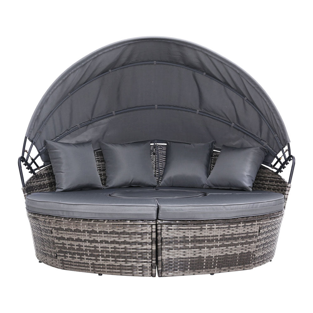 Milano Wicker Day Bed – Grey – 180 cm
