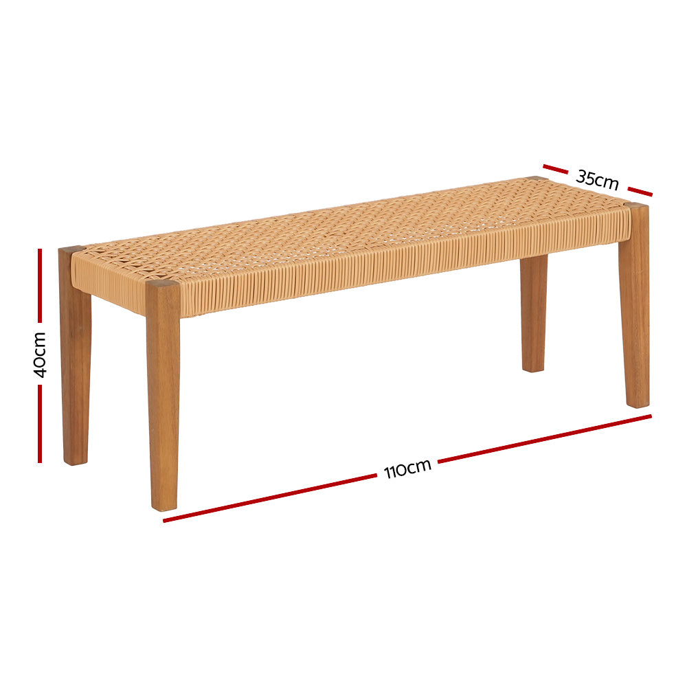 Halston Acacia Wood Garden Bench – Natural – 2 Seater