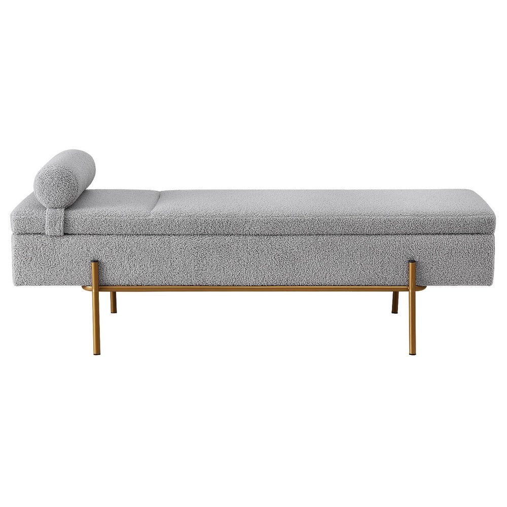 Dalton Storage Ottoman with Detachable Pillow – Grey – 140 cm