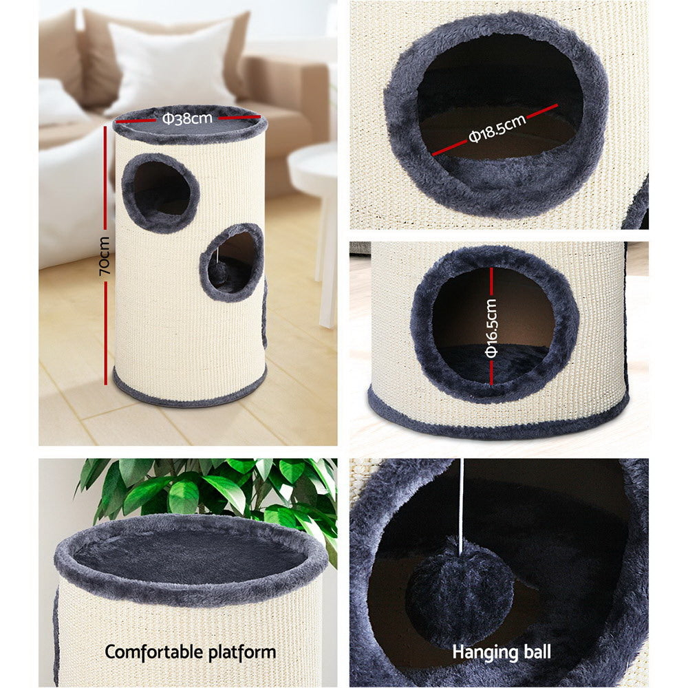 Felix Cat Scratcher Tower – Grey / Charcoal – 70 cm