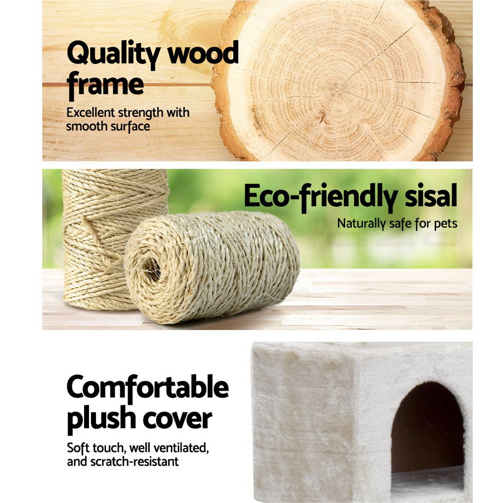 Buddy Cat Tree Condo – Beige / Cream – 134 cm