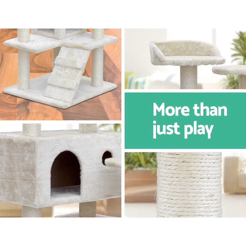 Buddy Cat Tree Condo – Beige / Cream – 134 cm