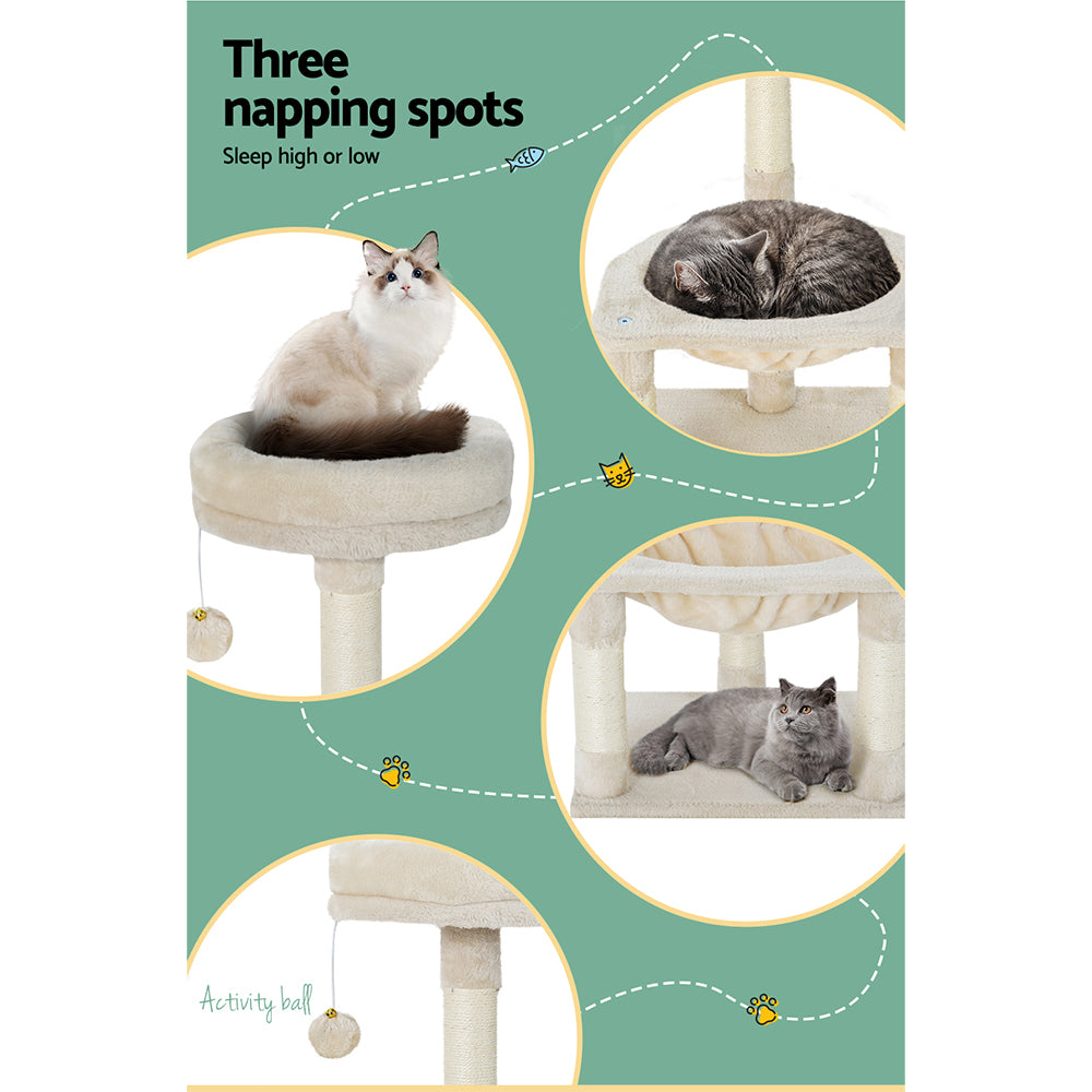 Camila Cat Tree Tower – Beige – 69 cm