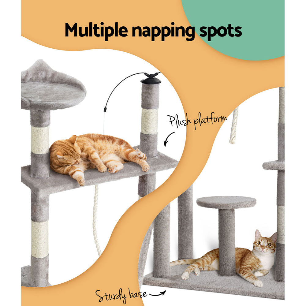 Quadra Cat Tree Tower – Grey – 135 cm