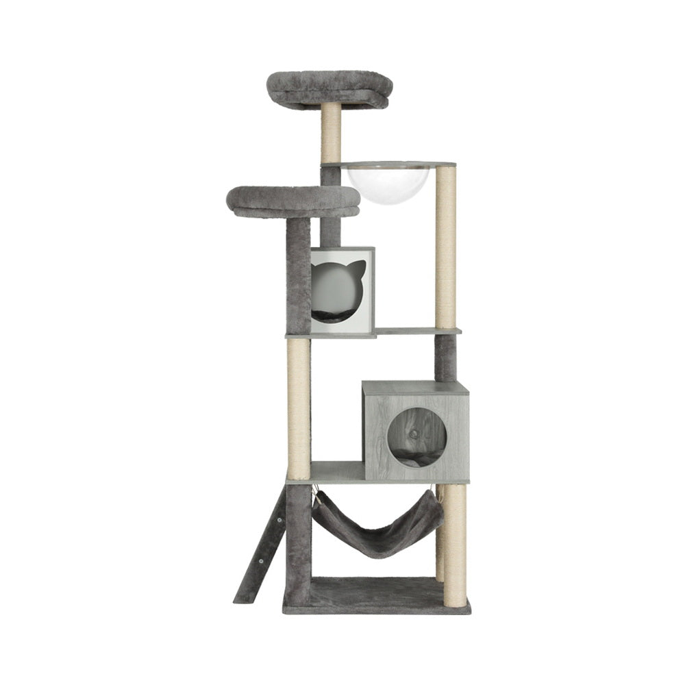 Altura Cat Scratching Tree – Grey & White – 178 cm