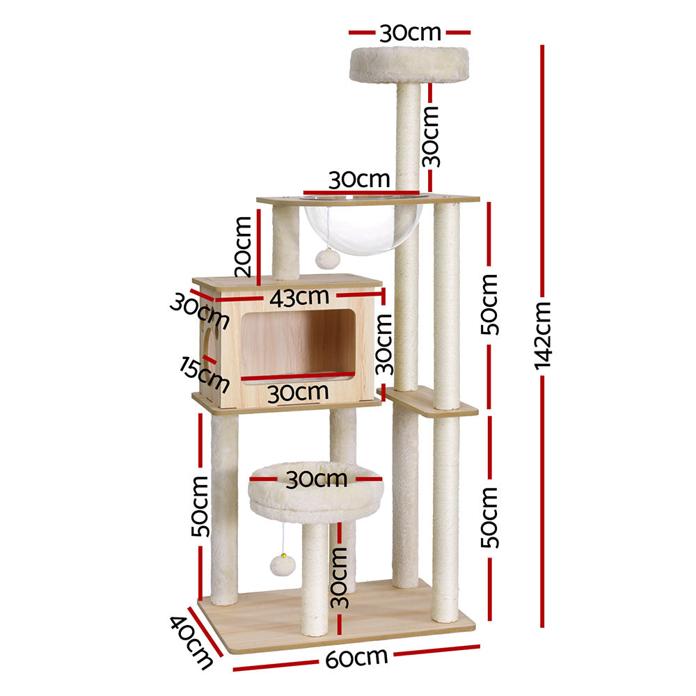 Devon Cat Scratching Tree – Beige – 142 cm
