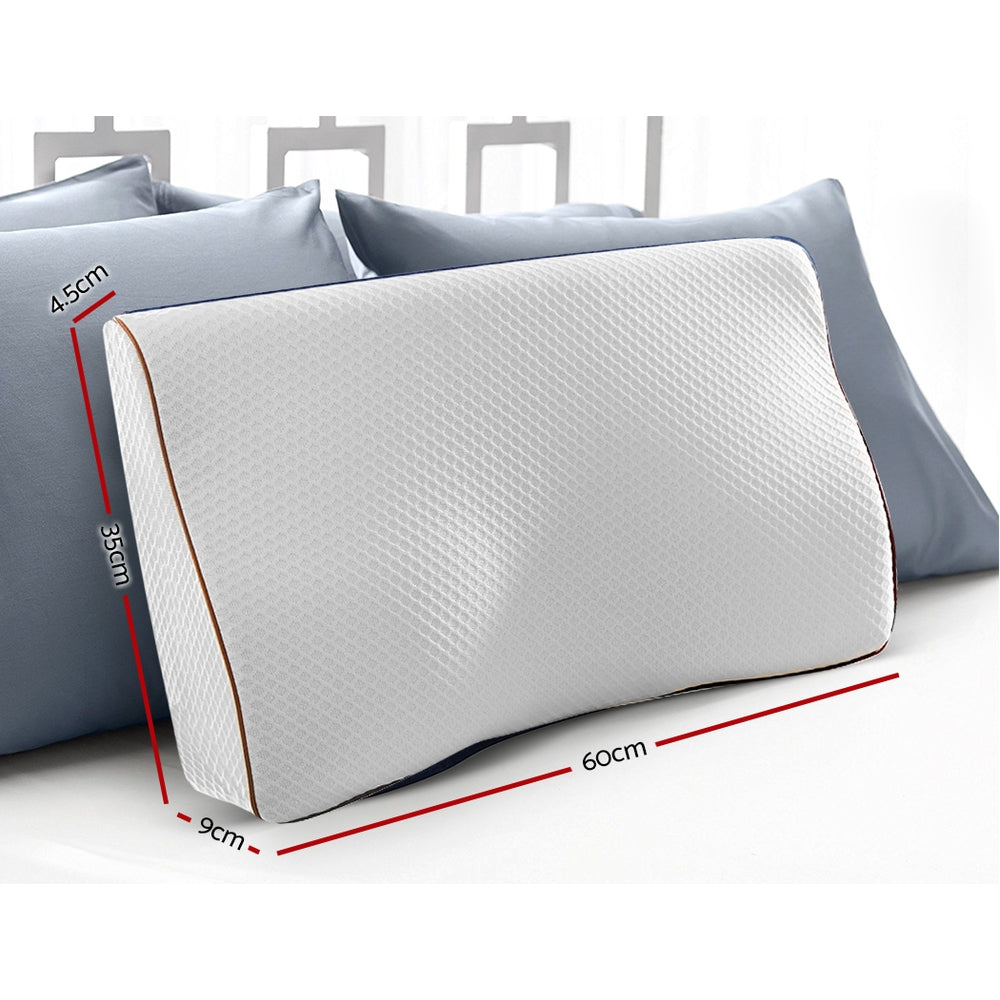 Nara Memory Foam Contour Pillow – Grey / Charcoal – Standard