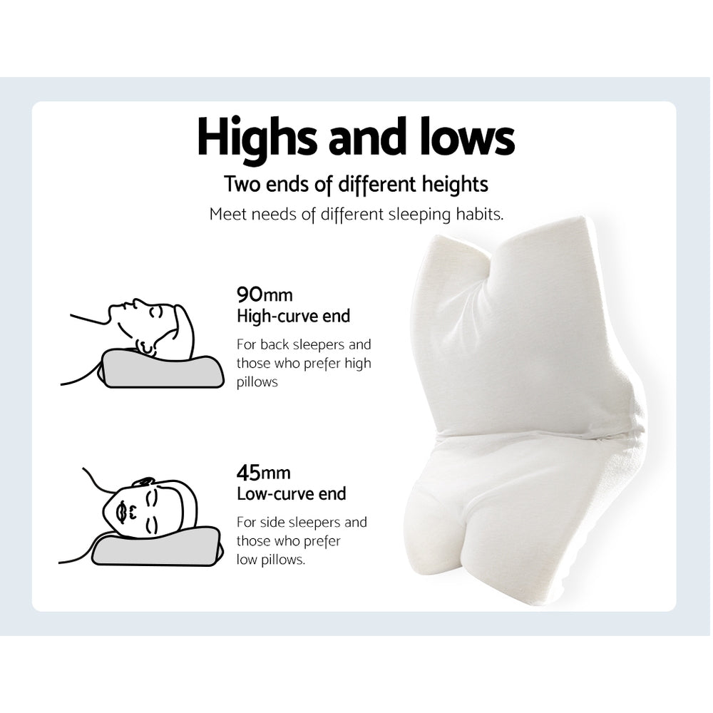 Nara Memory Foam Contour Pillow – Grey / Charcoal – Standard