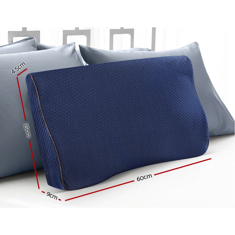 Nara Memory Foam Contour Pillow – Blue – Standard