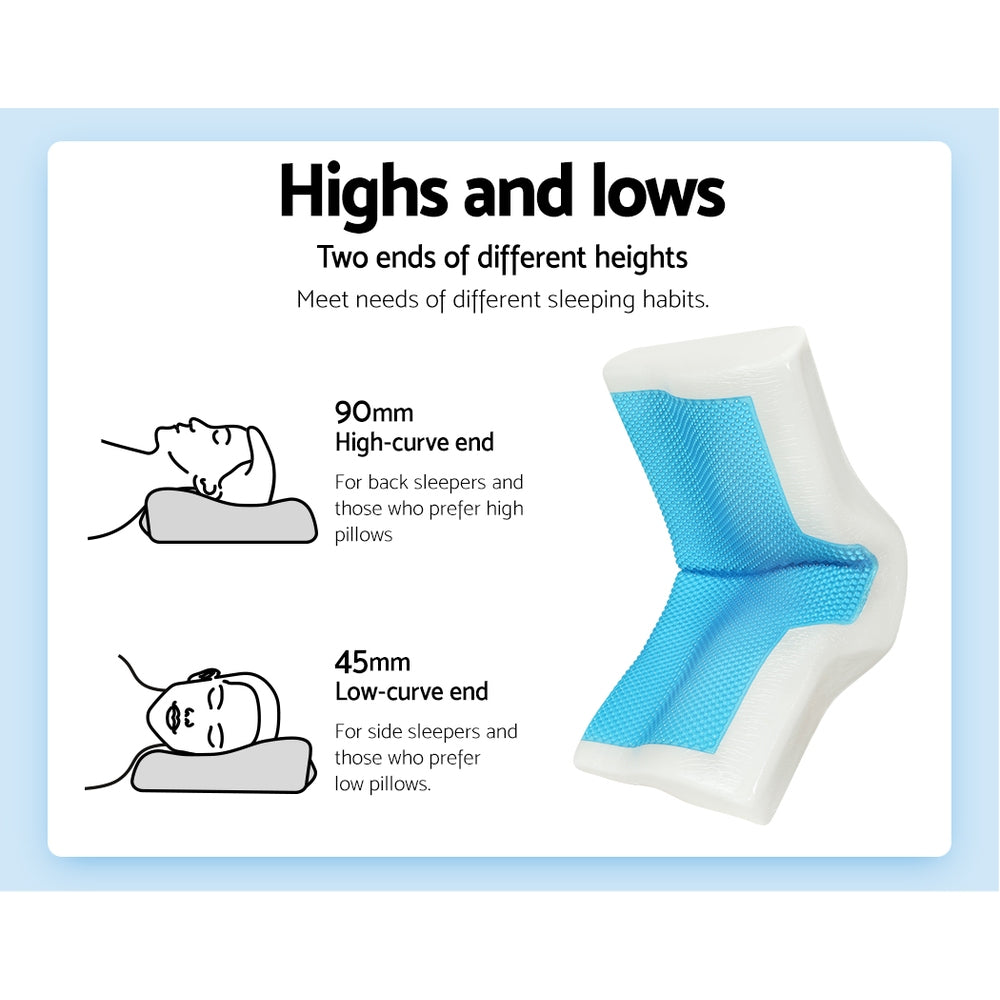 Alderon Cool Gel Memory Foam Pillow – White – Standard