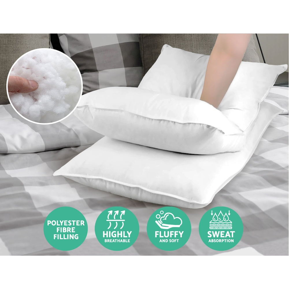 Kairo Cotton Pillow Set – White – King – Set of 4