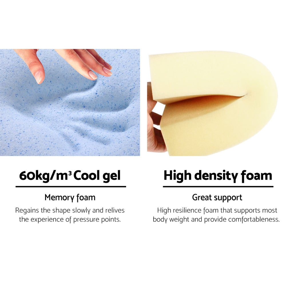 Elevate Memory Foam Wedge Pillows – White & Blue – Set of 2
