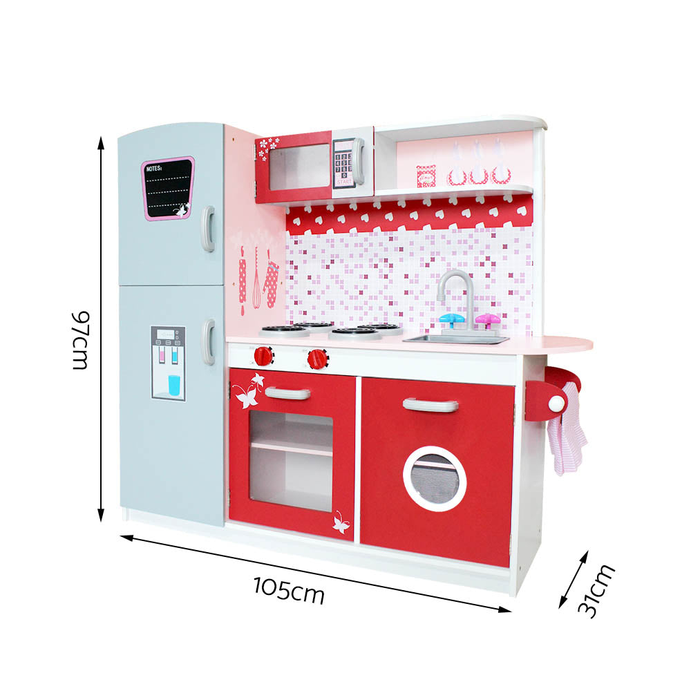Alderon Wooden Kitchen Play Set – Pink – 97 cm