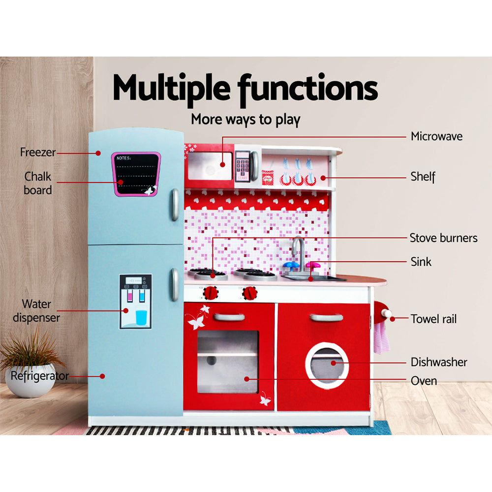 Alderon Wooden Kitchen Play Set – Pink – 97 cm