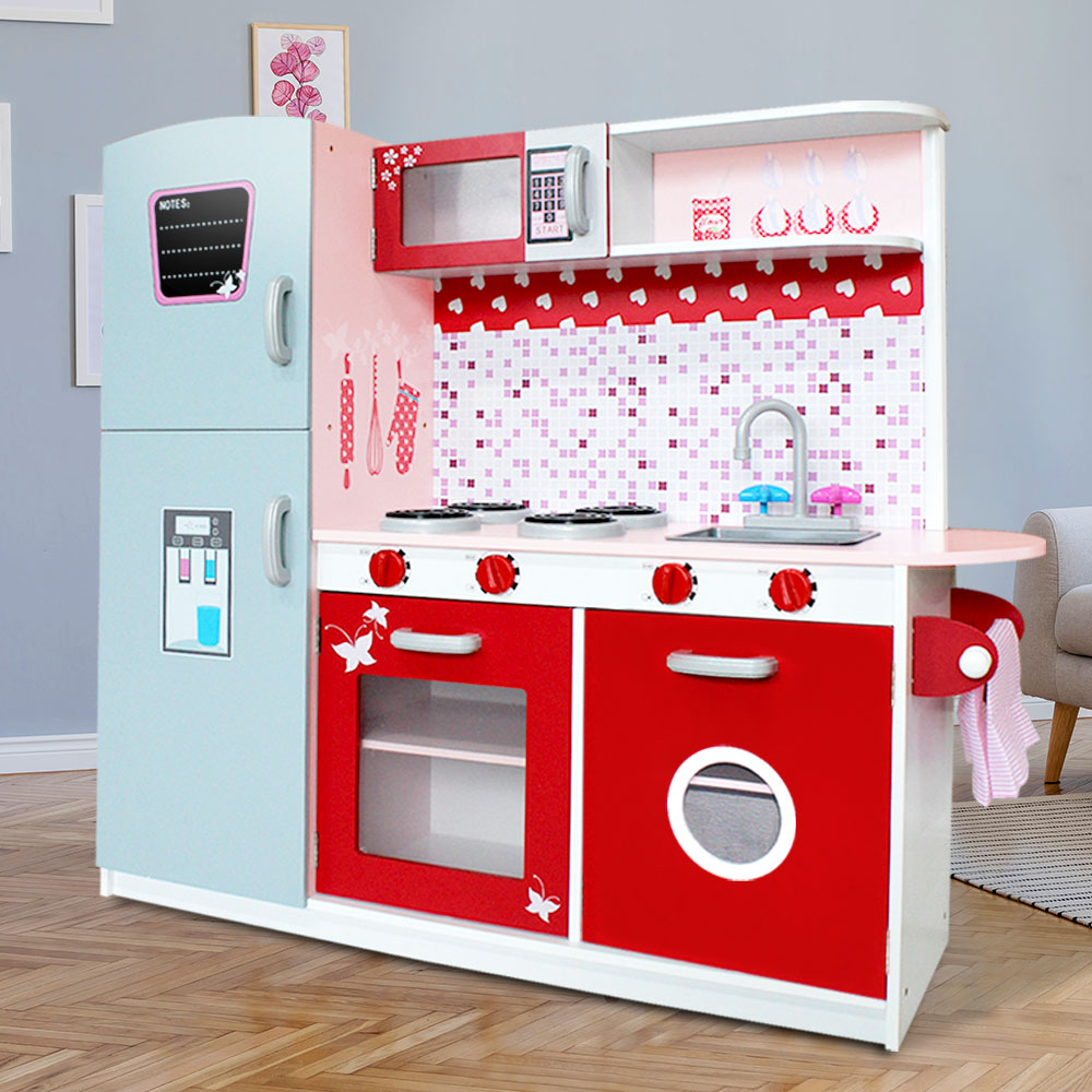 Alderon Wooden Kitchen Play Set – Pink – 97 cm