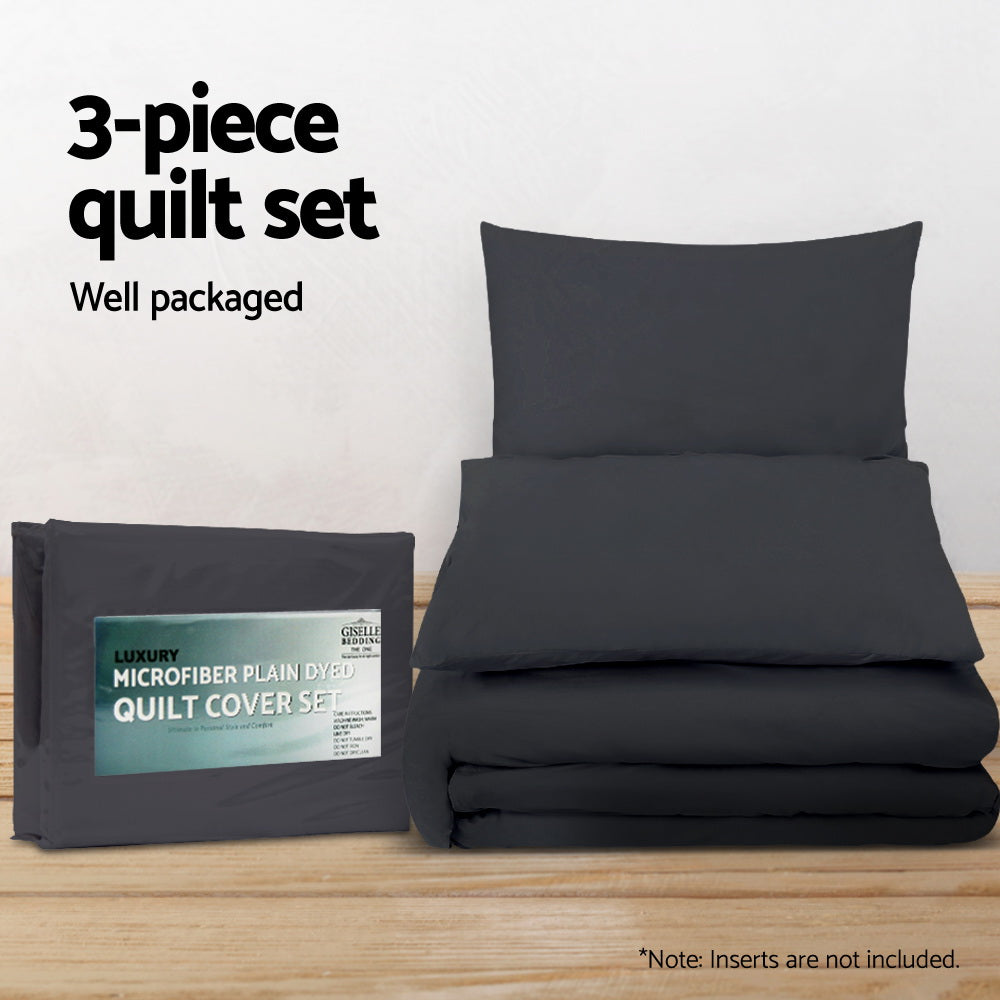 Meridian Quilt Cover Set Classic – Black – King