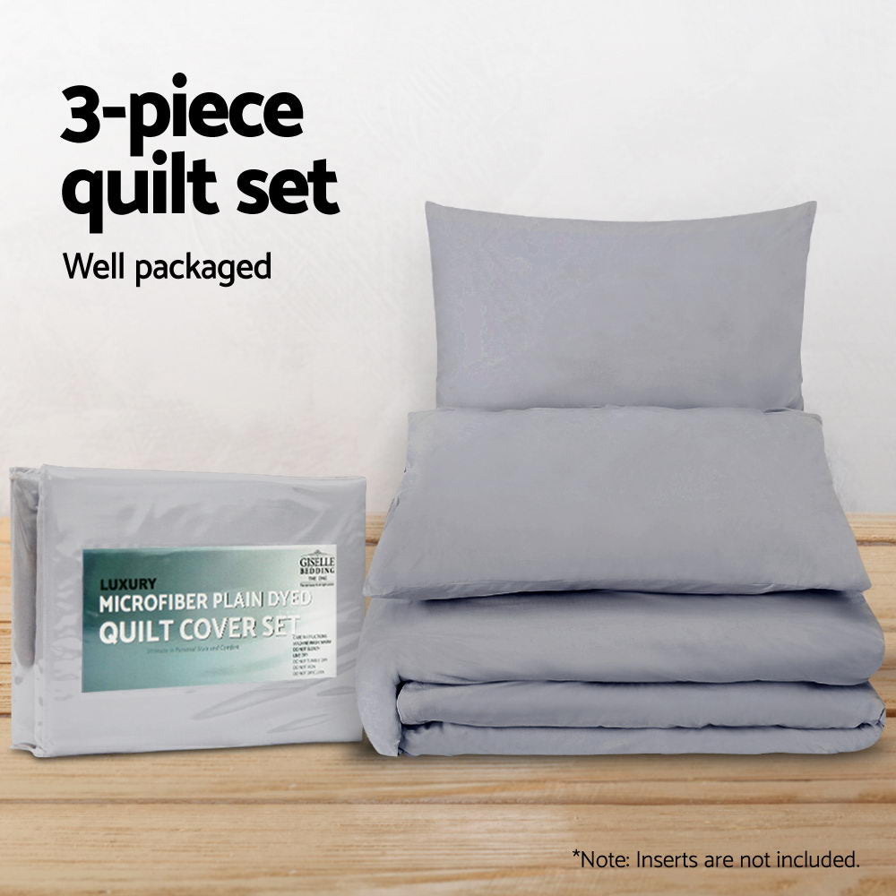 Meridian Quilt Cover Set Classic – Grey – King