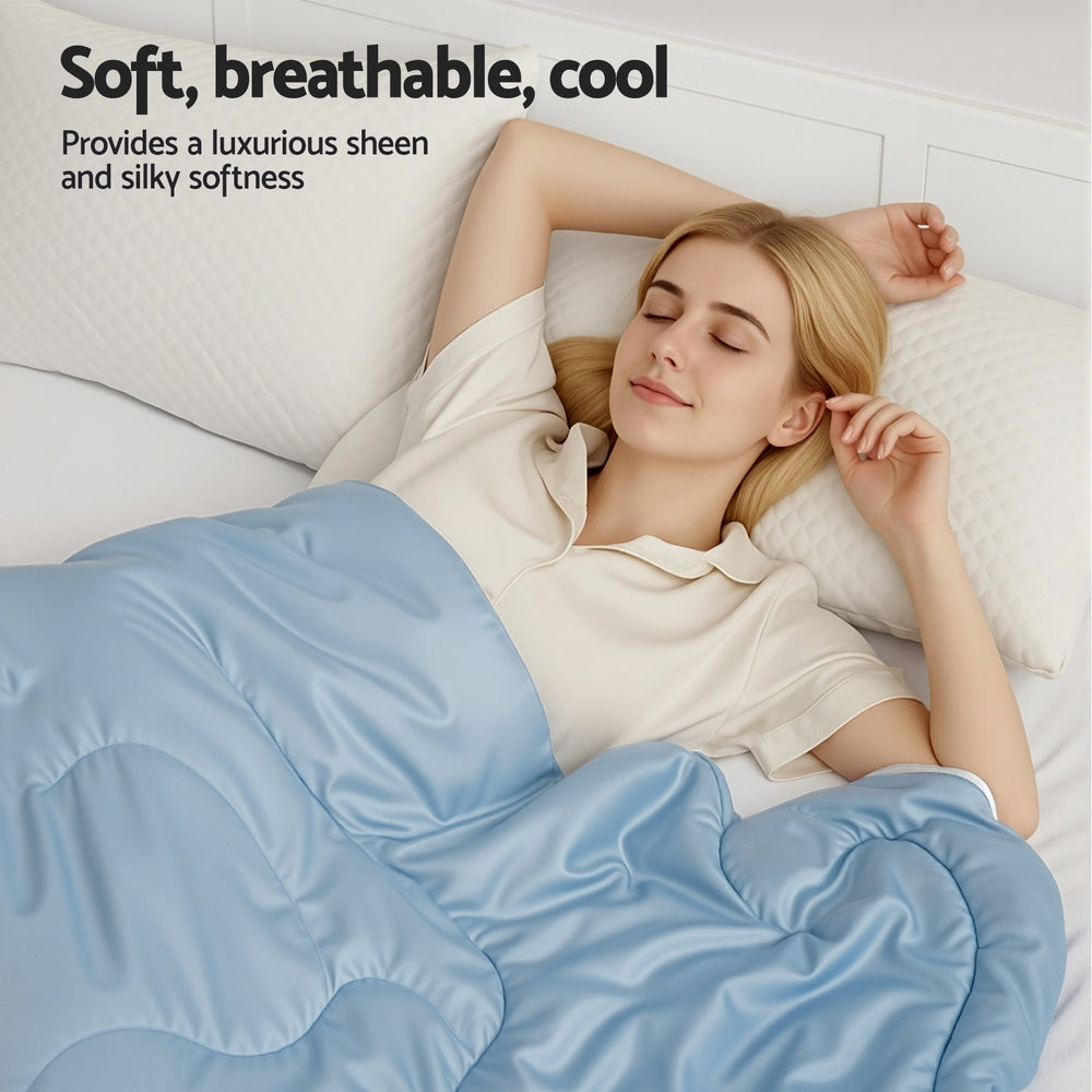Breeze Tencel Quilt – Blue – Queen