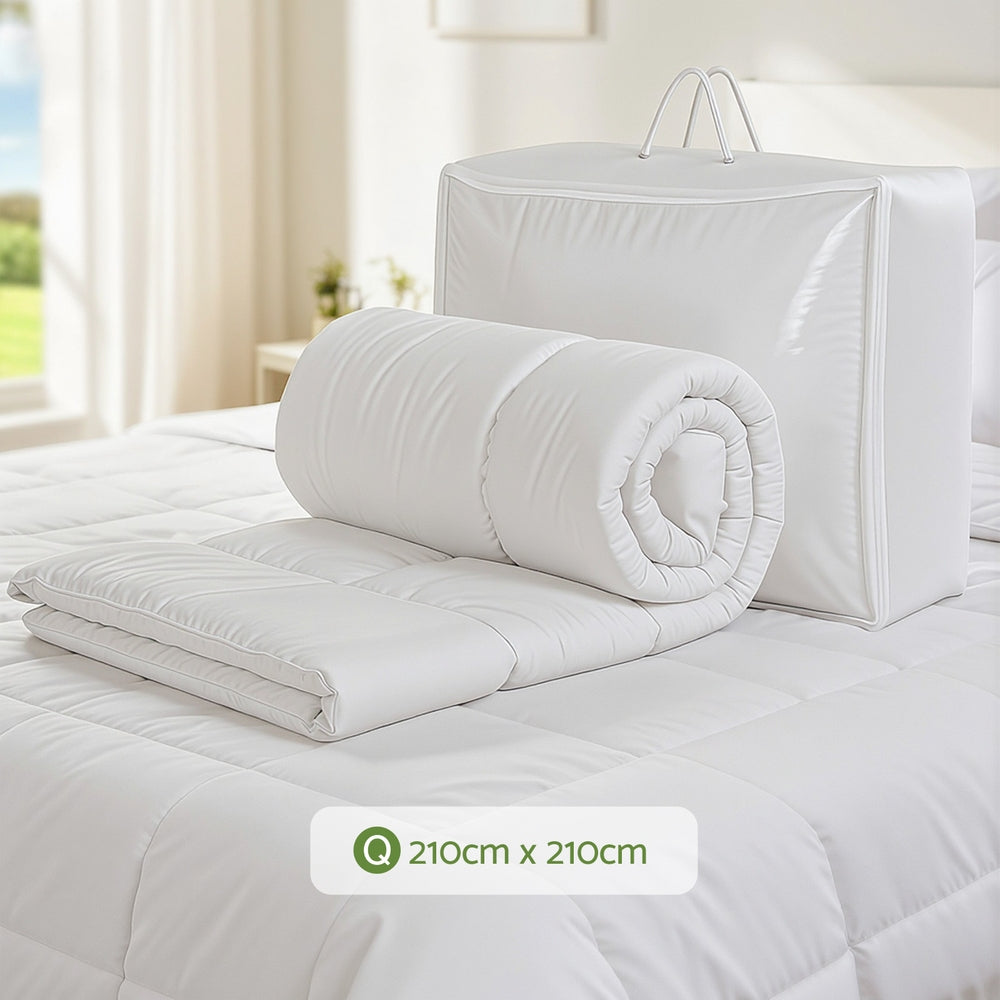 Nova Bamboo Quilt – White – Queen