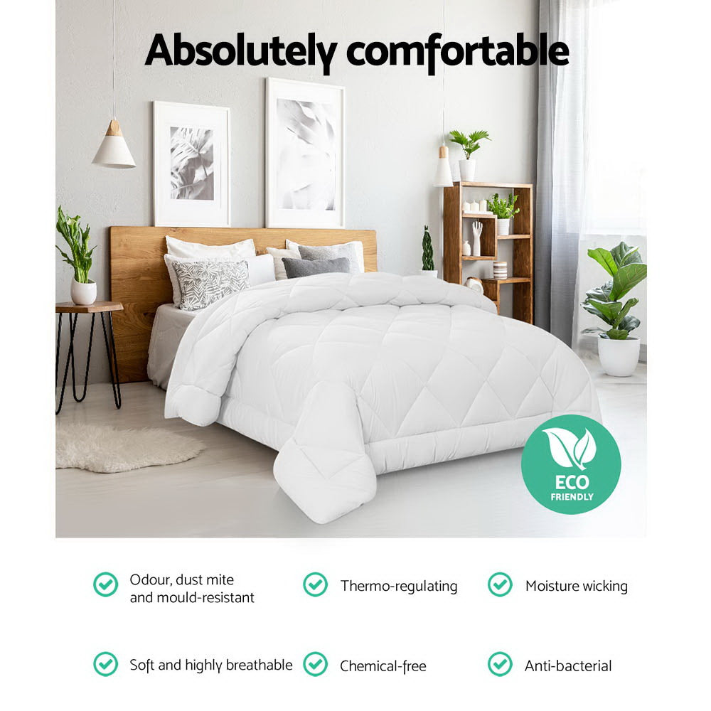 Cove Bamboo Microfibre Quilt – White – Queen