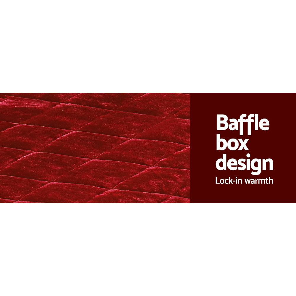Luxora Faux Mink Quilt – Burgundy – King