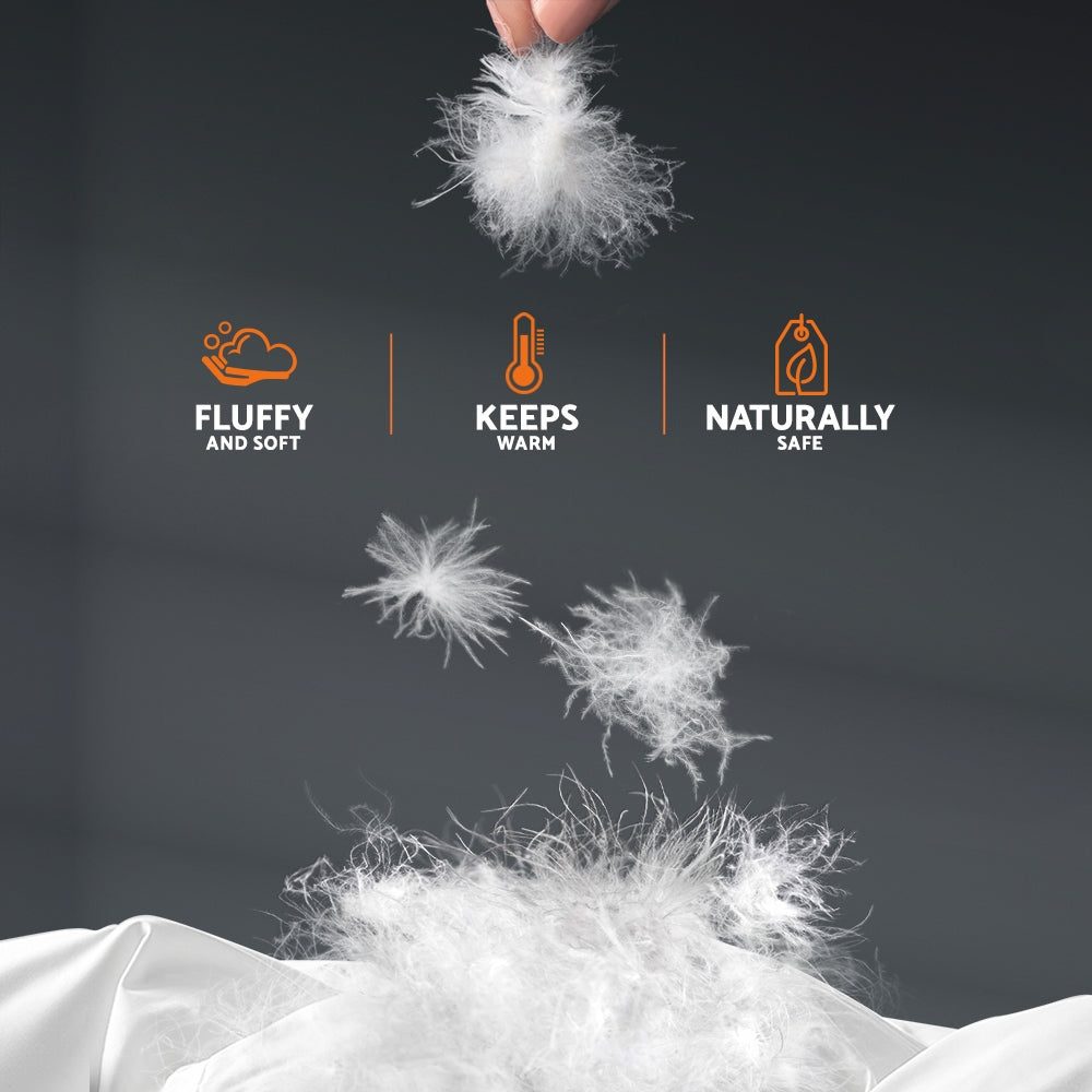 Haven Goose Down Feather Quilt – White – Queen