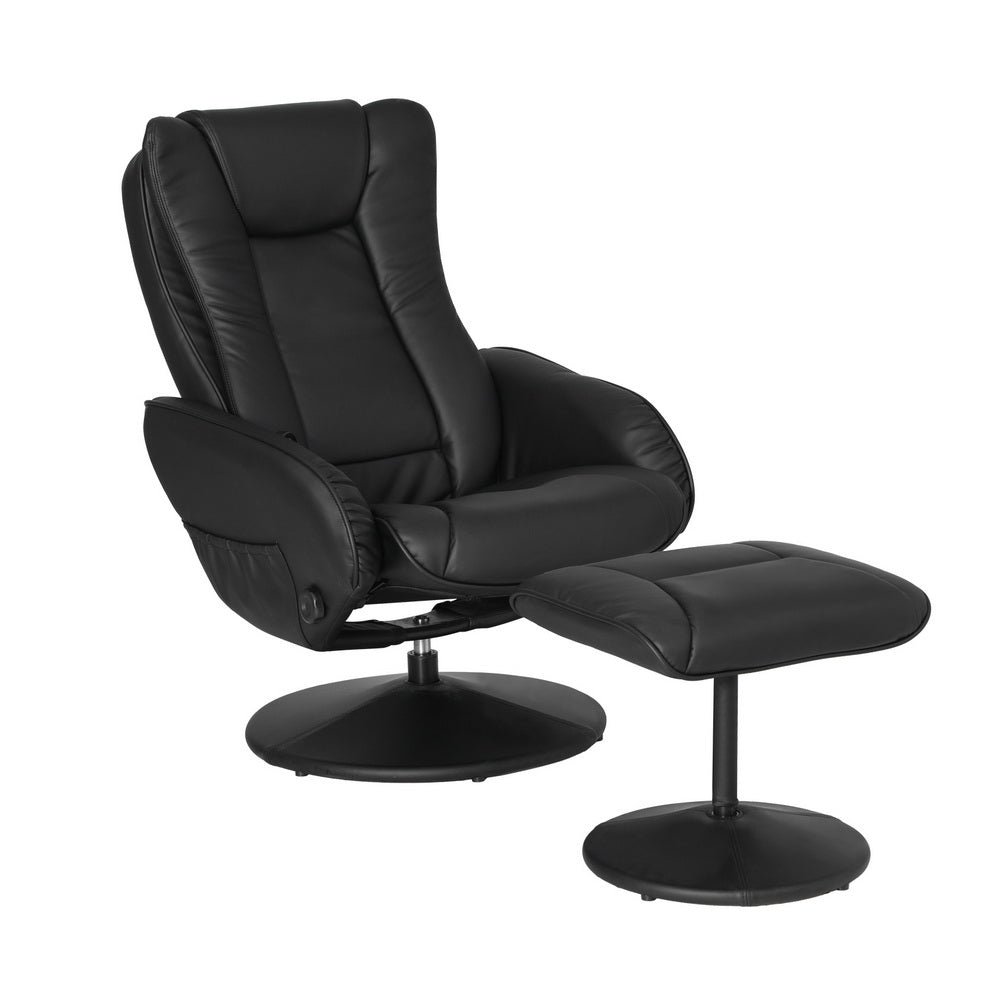 Cobble Heated Massage Recliner Chair – Black – Single