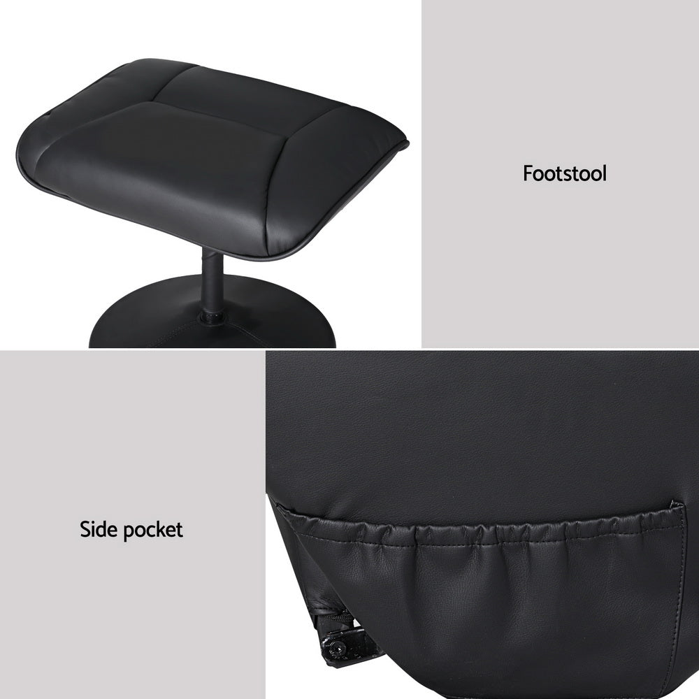 Alderon Heated Massage Recliner Chairs – Black – Set of 2