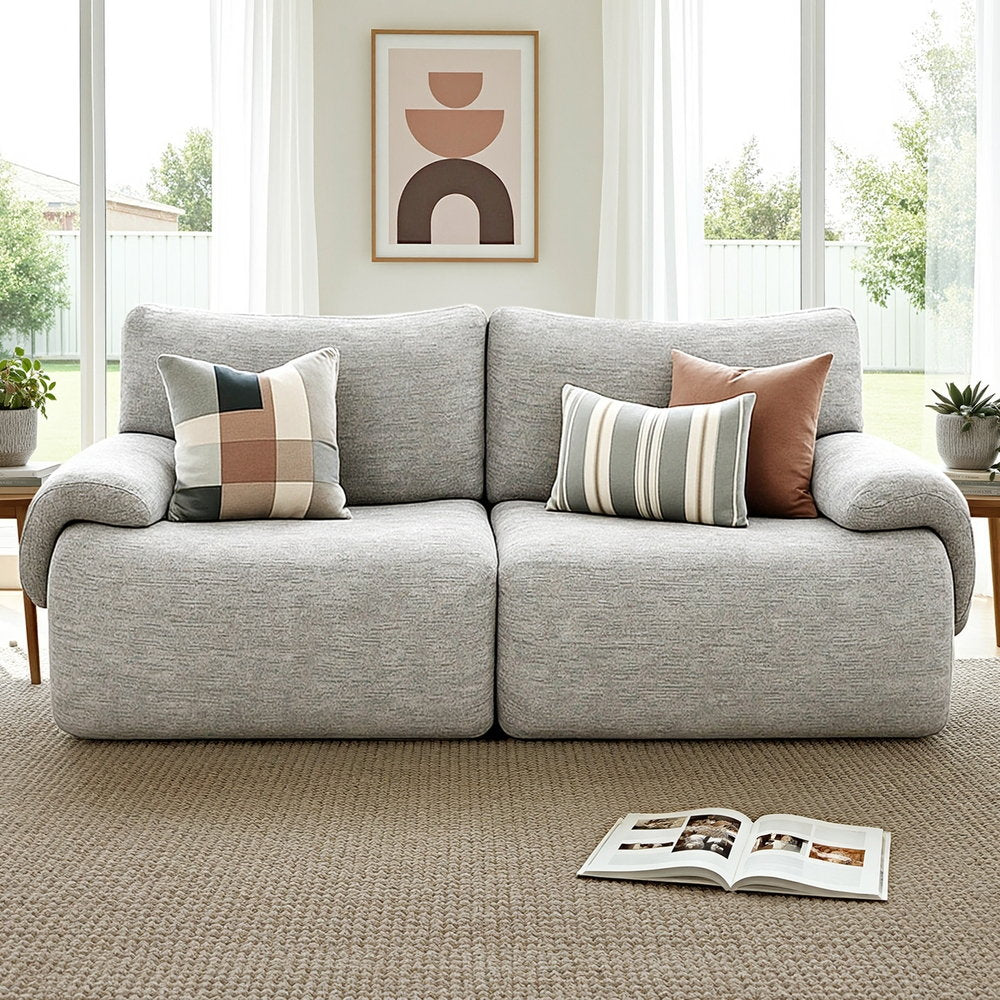 Arlo 2 Seater Sofa Modular Sectional Sofas Couch Bed No Assembly Living Room Grey