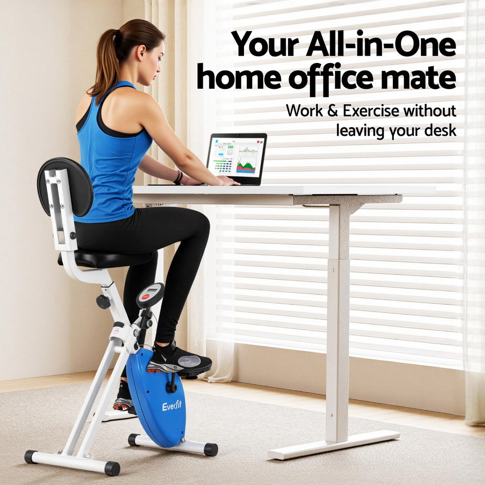 Nexus Electric Standing Desk with Exercise Bike – White – 120 cm