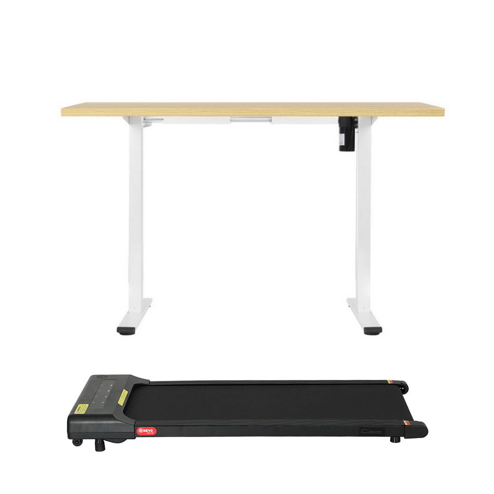 Kaison Electric Standing Desk with Walking Pad – Oak – 140 cm