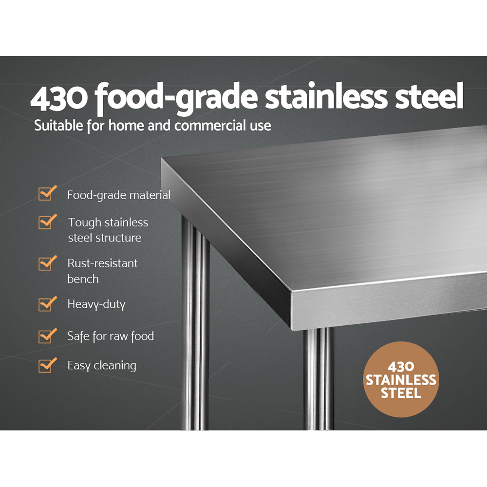 Keston Stainless Steel Kitchen Bench – 1829x760mm
