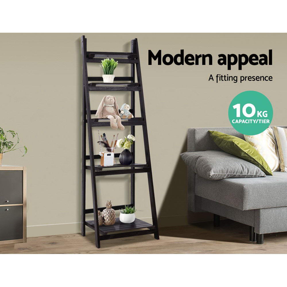 Cascade Ladder Bookshelf – Coffee – 5 Tier