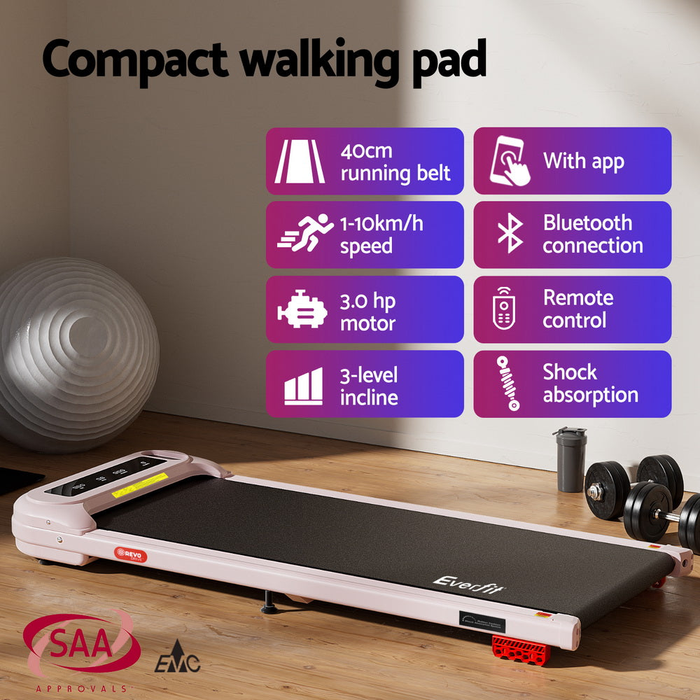 Brielle Electric Walking Pad – Pink – Under Desk
