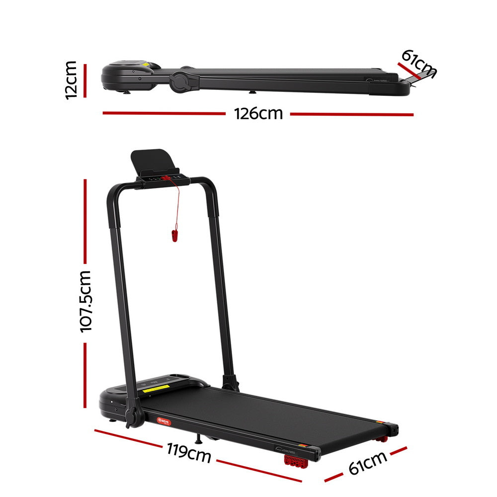 Kaelem Electric Walking Pad with Incline – Black – 400mm