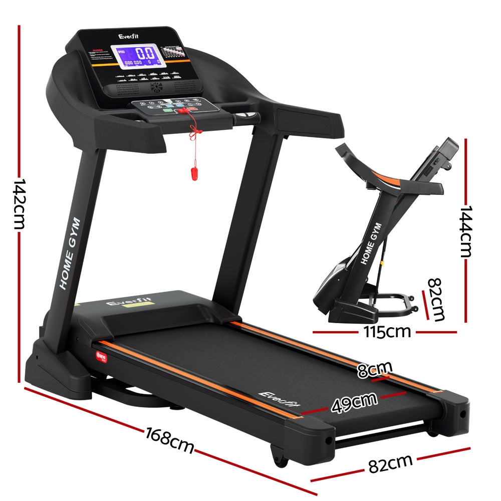 Elevation Auto Incline Electric Treadmill – Black – 490mm