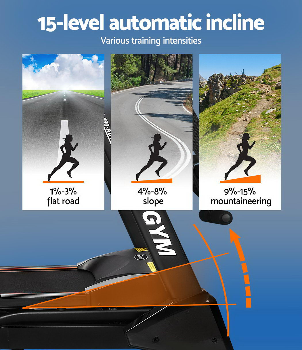 Nexus Electric Treadmill with Massager – Black – 48 cm Belt