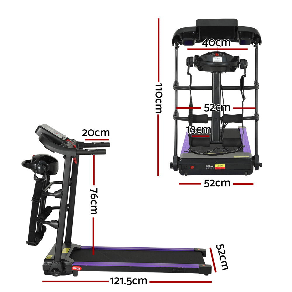 Wellness Electric Treadmill with Massager – Black – 400mm