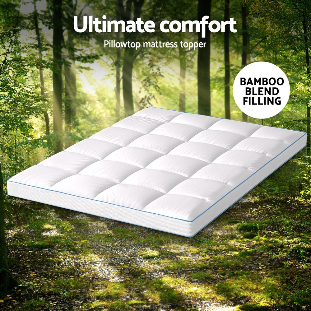 Serano Bamboo Mattress Topper – White – Double