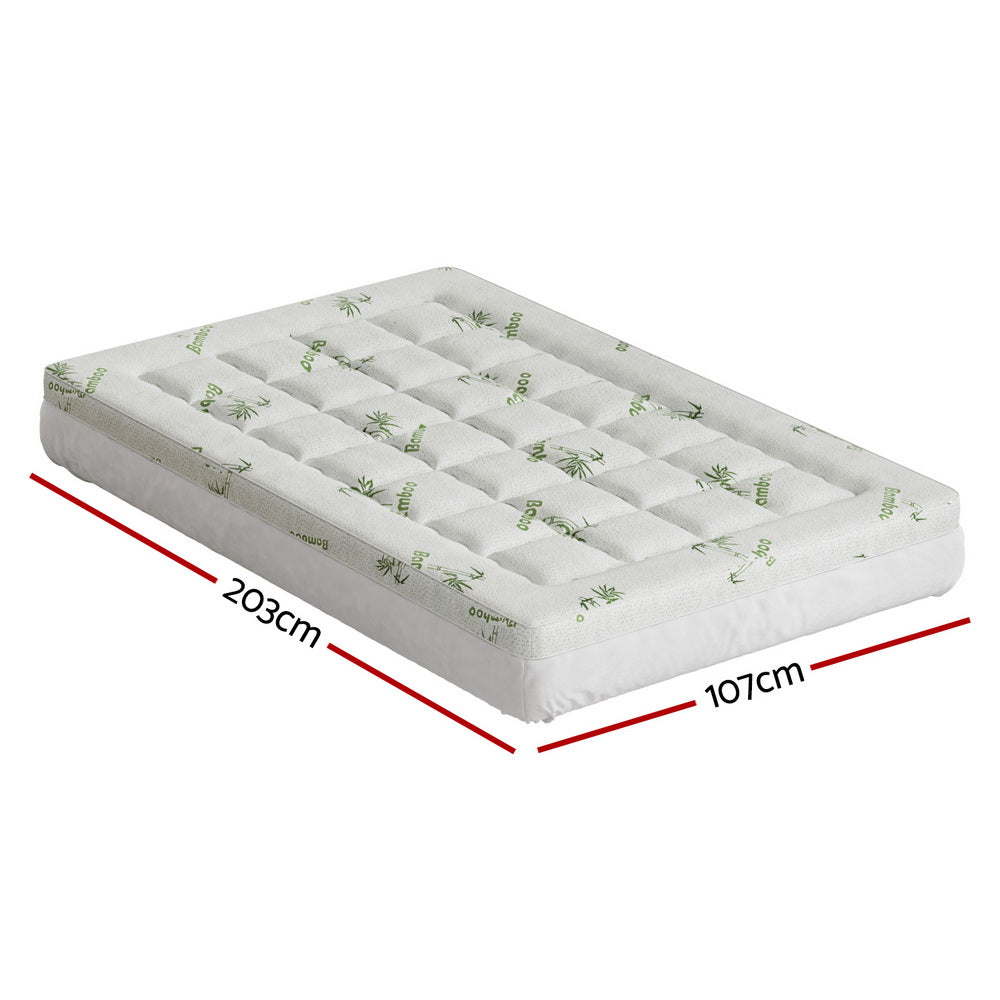 Serano Bamboo Mattress Topper – White – King Single