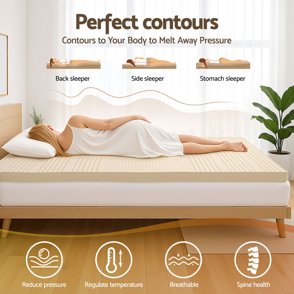 Serano Latex Mattress Topper – Natural – Double – 7.5cm
