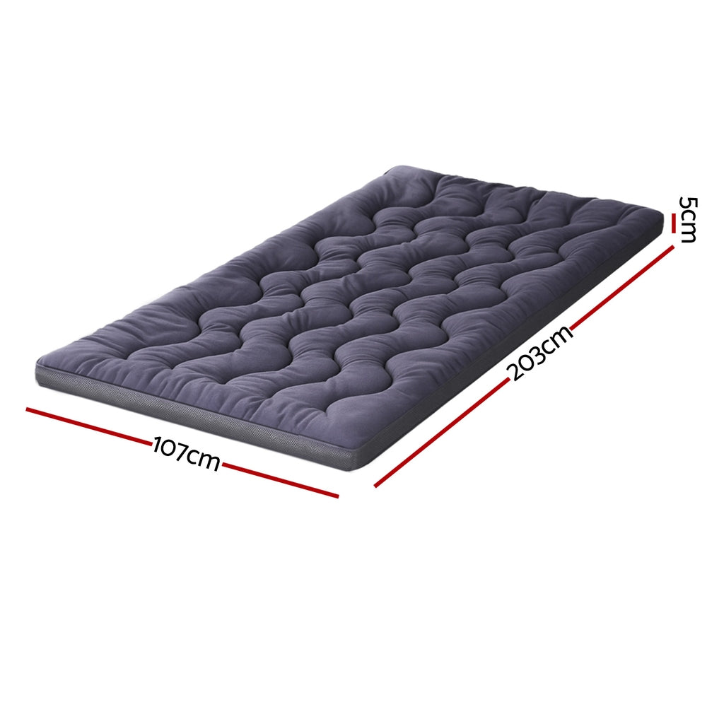 Nora Bamboo Charcoal Mattress Topper – Grey – King Single