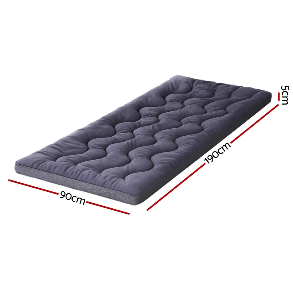 Nora Bamboo Charcoal Mattress Topper – Grey – Single