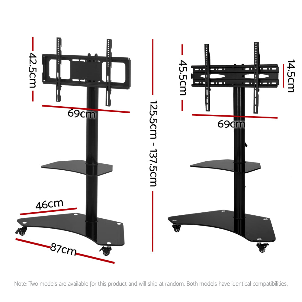 Hudson Mobile TV Stand – Black – 32" to 70"
