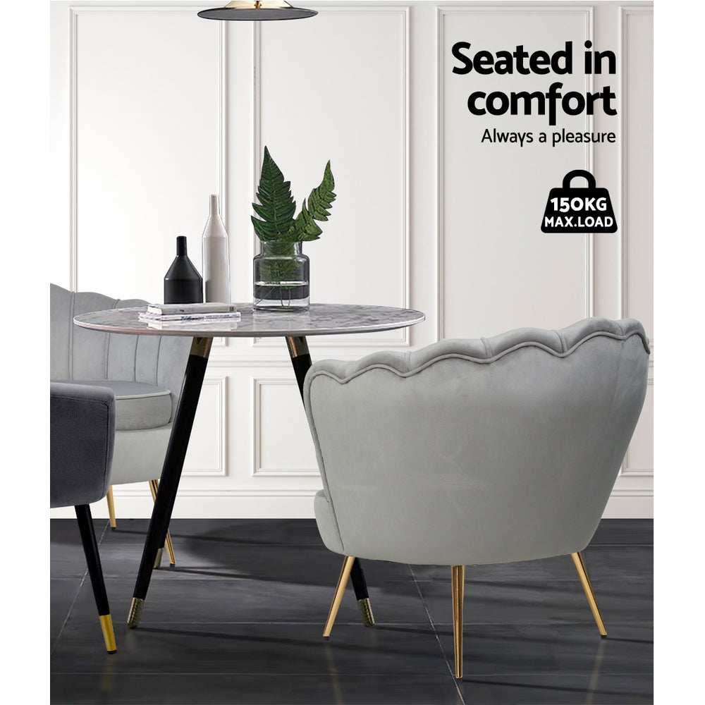 Preston Velvet Armchair – Grey