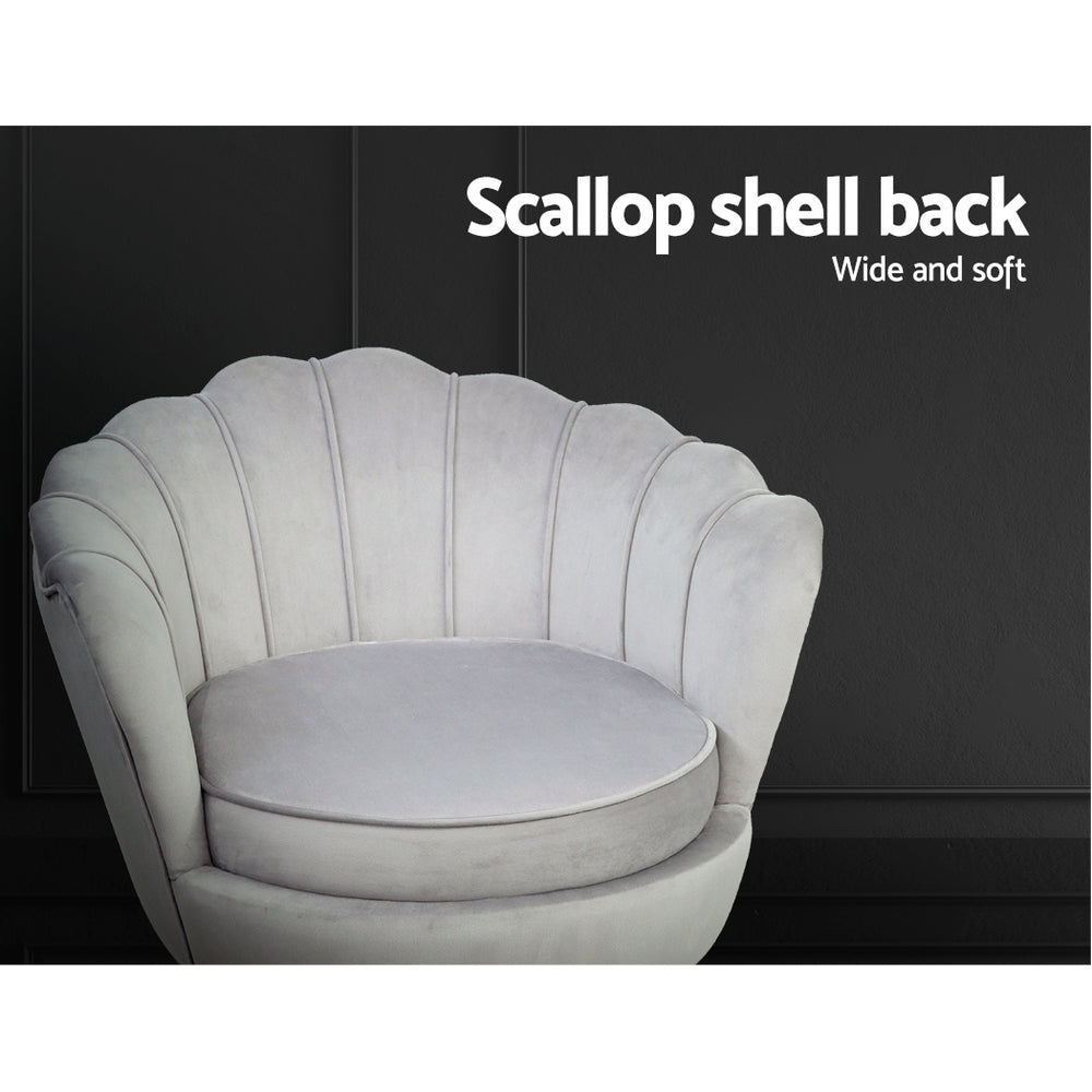 Preston Velvet Armchair – Grey