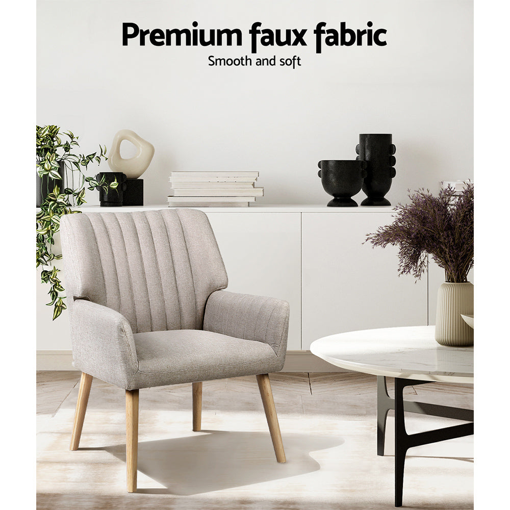 Sebastini Armchairs – Beige / Cream – Set of 2