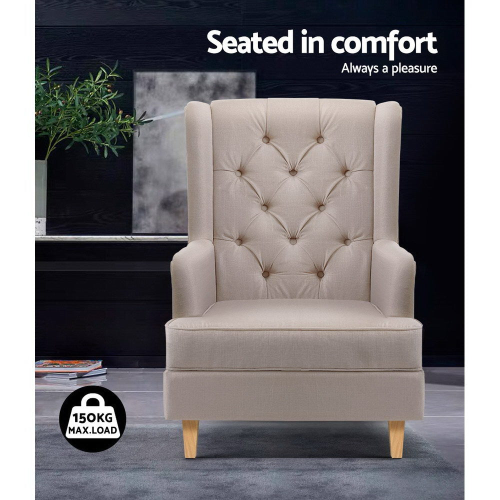 Avalon Linen Rocking Chair – Beige – Convertible