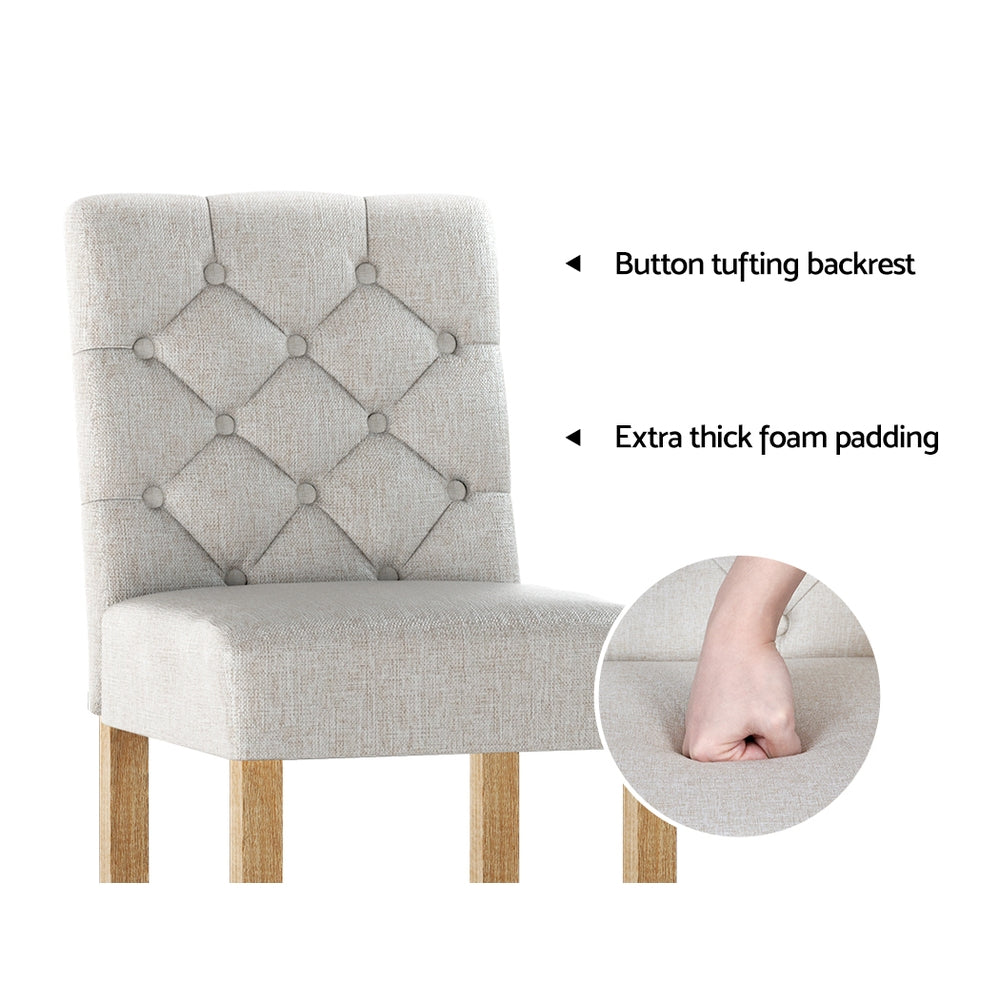 Artem Tufted Bar Stools – Beige – Set of 2