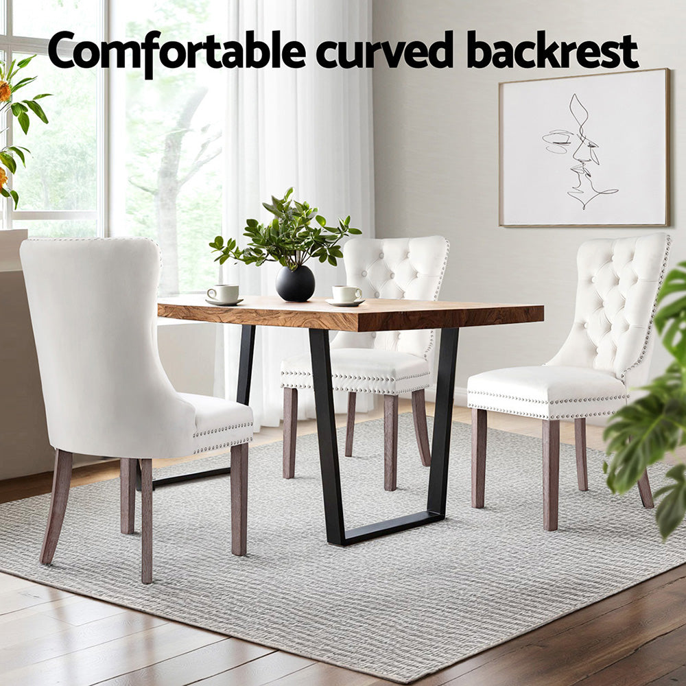 Atlas Dining Chairs – Beige – Set of 4